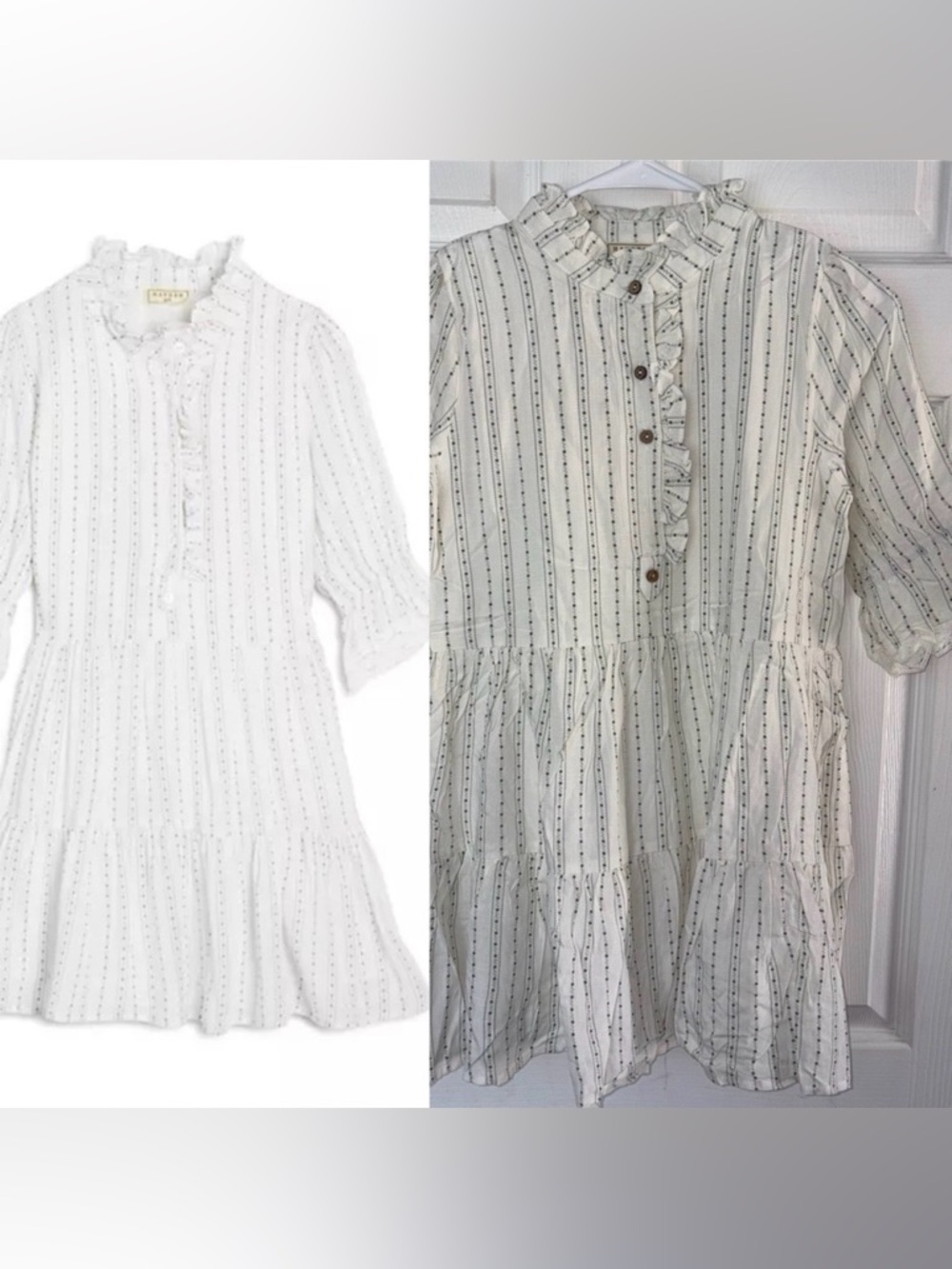 NWT Hayden Girl Los Angeles Dress‎ Size S White/Green Tiered Ruffle Lace